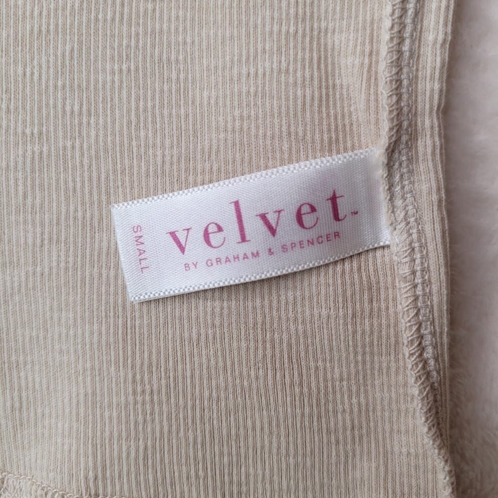NWOT Velvet by Graham & Spencer Beige Ribbed Tank Top Size Small - Picture 7 of 12